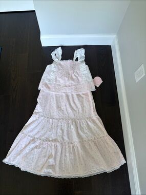 NWT LoveShackFancy x Target Girls Pink Matching Set Size 14 Tank & Maxi Skirt